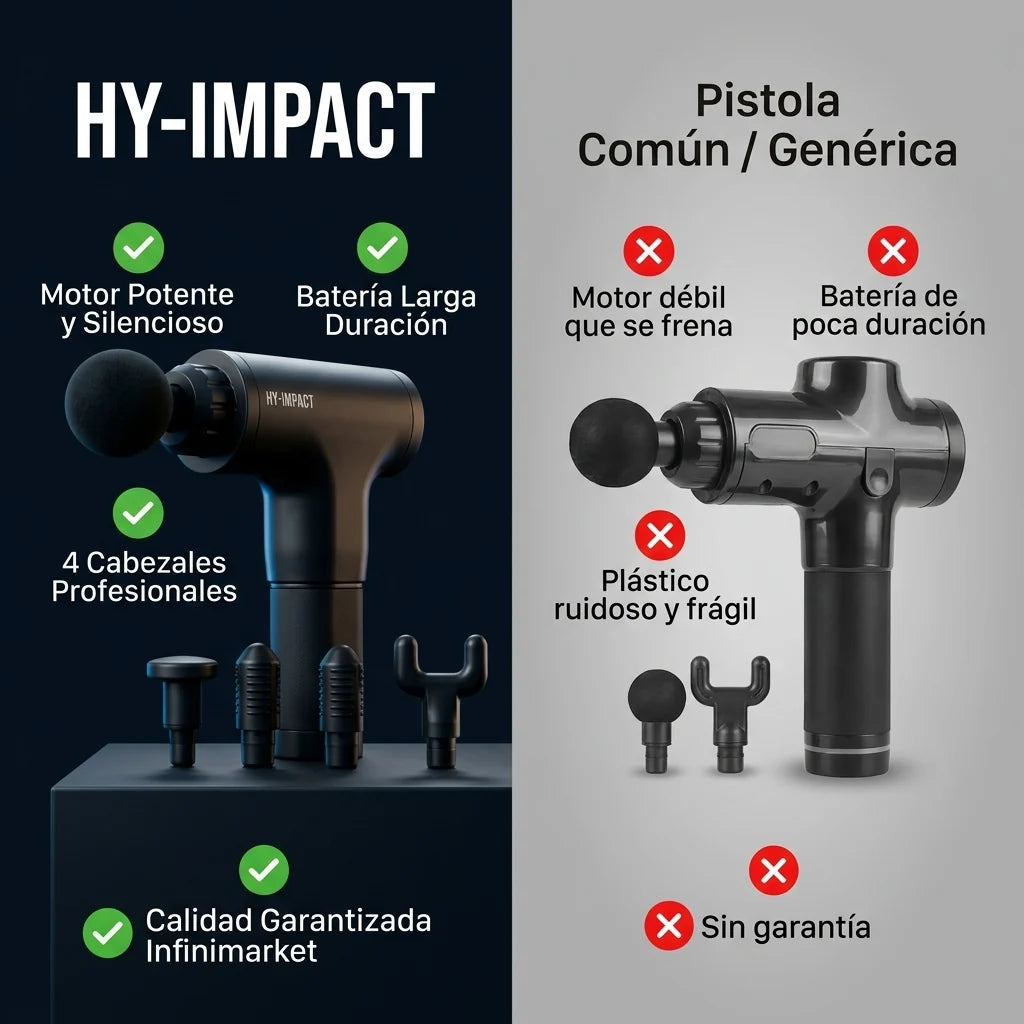 Comparativa HY-IMPACT vs pistola genérica